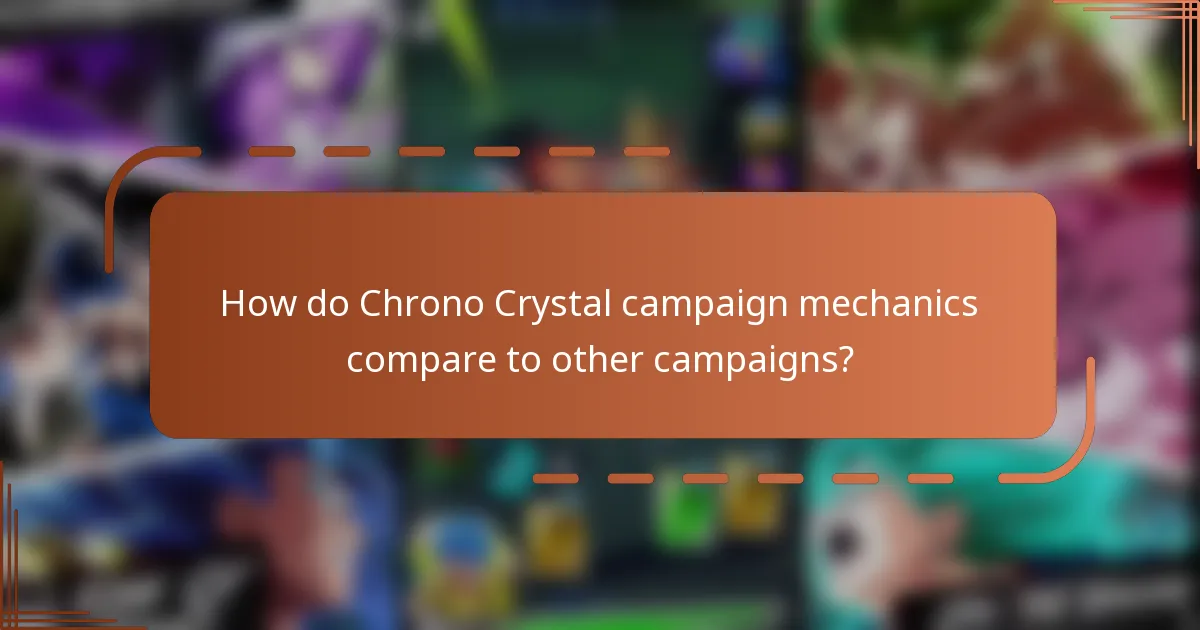 How do Chrono Crystal campaign mechanics compare to other campaigns?