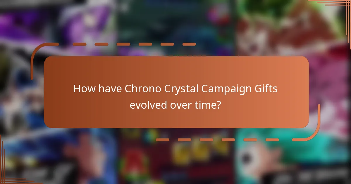 How have Chrono Crystal Campaign Gifts evolved over time?
